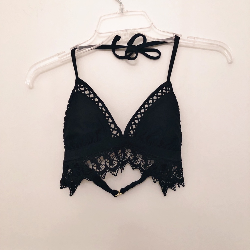 Black Lace Bikini Top